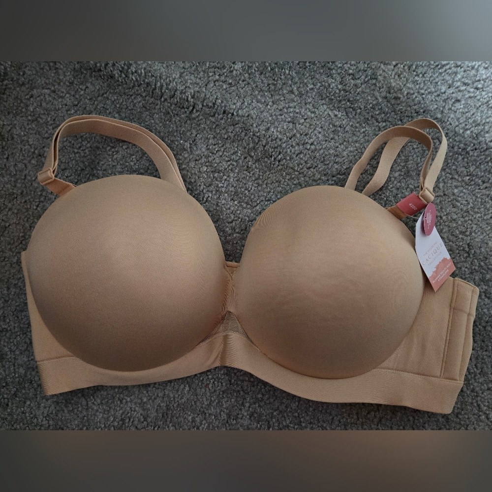 NWT! Cacique Comfort Bliss Plunge Women's Bra 42DD Beige
